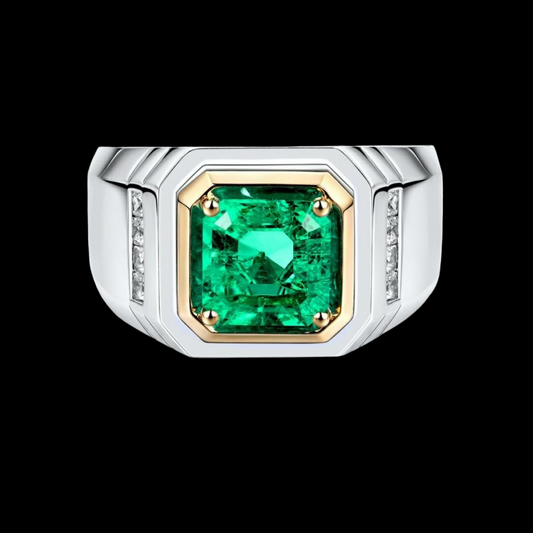 Sierra 3.31 ct Emerald Prong Ring for Mens